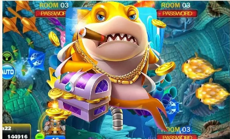 Ilustrasi permainan tembak ikan di lobi VIVATOGEL