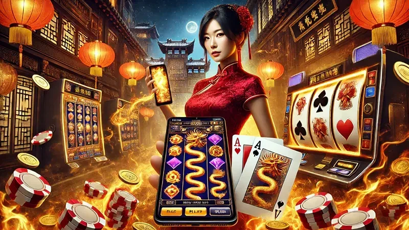 Reel slot dengan simbol khusus dan efek fitur permainan